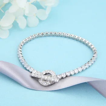 

S925 sterling silver bracelet female fashionable temperament OT bracelet rhinestone clasp hand string accessories
