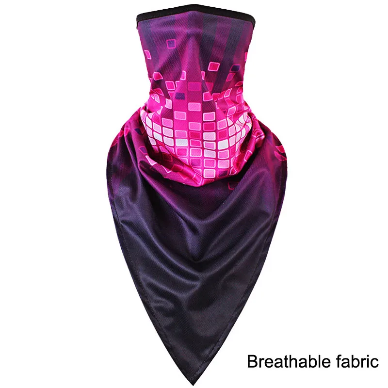 Велосипедная маска для лица дышащая ощущение льда езда треугольник полотенце анти-УФ Спортивная маска для лица на открытом воздухе Многофункциональный волшебный платок - Цвет: Purple