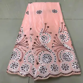 

Peach African Lace Fabric 2020 High Quality Velvet Lace with Sequins Nigerian Lace Fabrics for Wedding Dress