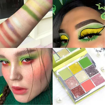 

9 Colors Shimmer Matte Eyeshadow Pallete Makeup Highly Pigmented Creamy Texture Natural Eye Shadow Palette Long Lasting