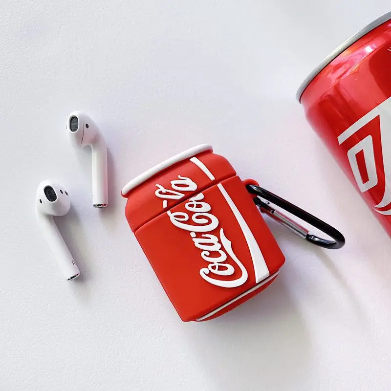 Мягкий силиконовый чехол Cola для Airpods, чехол Bluetooth, беспроводной чехол для наушников Apple Airpods с брелком, защитный чехол - Цвет: 05