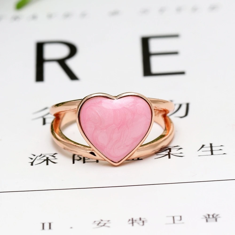 Romantic 925 Sterling Silver Love Heart Big Pink Heart Ring Gift Girl Jewelry Wedding Engagement Rings Aliexpress