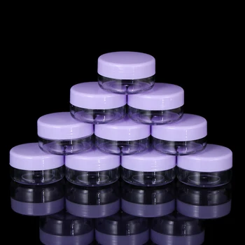 

10Pcs Cosmetics Jar Box Makeup Cream Nail Art Cosmetic Bead Storage Pot Container Round Bottle Portable Plastic Transparent Case