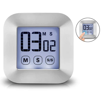 

Touch screen digital kitchen timer smart large screen LCD display backlight cooking timer, loud alarm clock, countdow