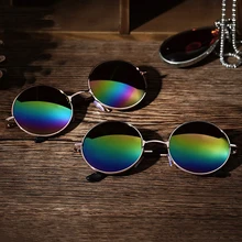Мужские и женские ретро круглые зеркальные солнцезащитные очки, водительские очки, очки для спорта на открытом воздухе, очки, автомобильные аксессуары