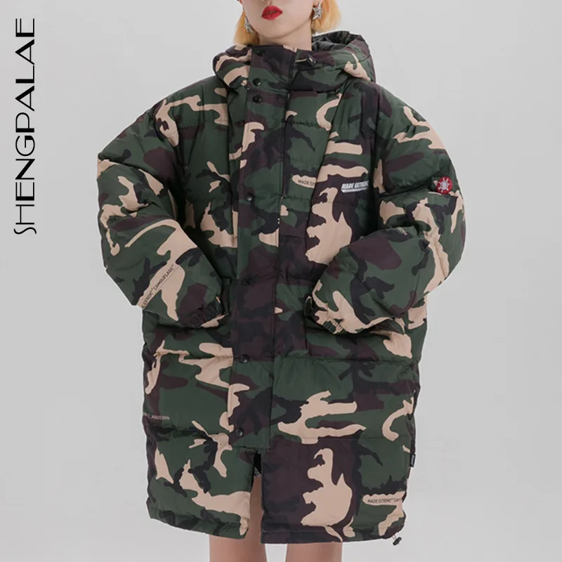 SHENGPALAE 2020 новые модные осенне-зимние камуфляжные уличные куртки с капюшоном и