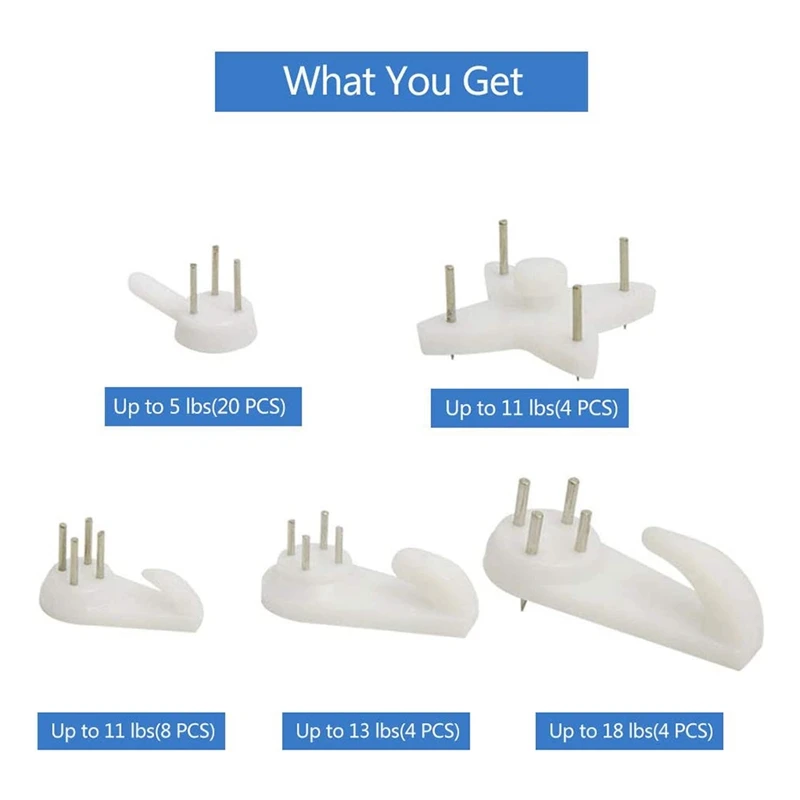 Invisible Nail Screws Wall Hooks Picture Hangers 40Pcs Traceless Photo Hook Multi Function Picture Painting Frame Hanger wall hooks picture frame hangers hanging hooks