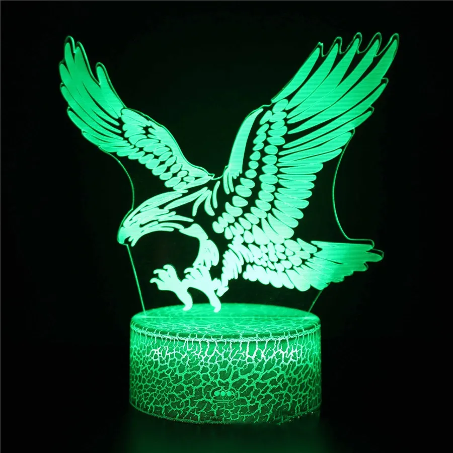 MY-938 Светодиодный ночник 3D Стерео Сова цветной USB акриловый светодиодный прикроватный светильник GY082 Дистанционное сенсорное управление ночной Светильник домашний декор подарки - Испускаемый цвет: MY-938