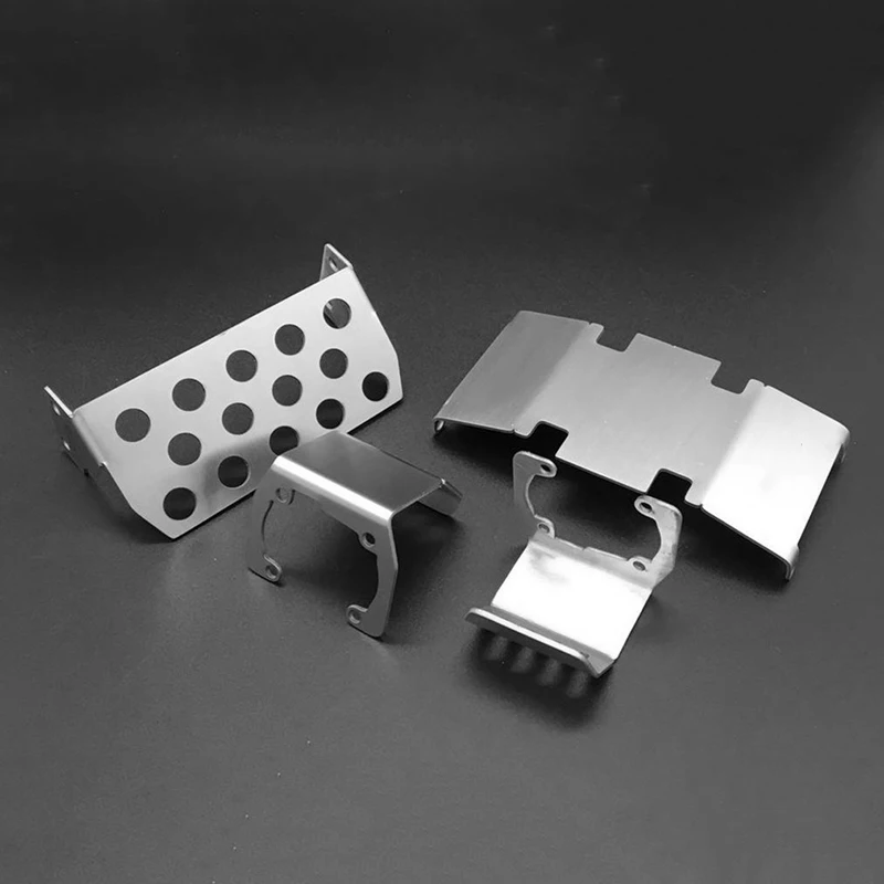 

RC Car Metal Protection Chassis Stainless Chassis Armor Protection Skid Plate for 1/10 RC Crawler Accessories SCX10 9004 Car