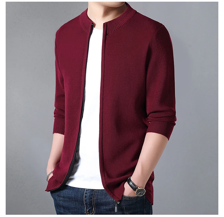 2019 New Sweater Men High Quality Casual Solid Knitted Cardigan Slim Fit Clothes Pull Homme Autumn Men's Sweater Coat