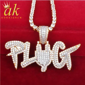 

Plug Pendant Necklace Double Color Women Rock Street Hip Hop Jewelry