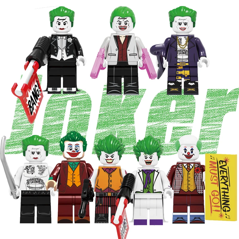 20 шт. строительные блоки джокер фильм клоун Pennywise Redux с желтой доской Freakazoid Фигурки игрушки для детей KF6110
