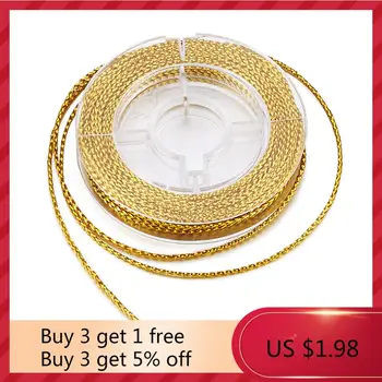 

Pandahall 10m/roll Braided Beading Cord Wire Non-Elastic Thread For Jewelry Making DIY Bracelets Findings Silver/Golden color