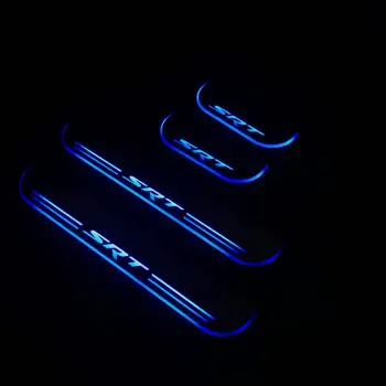 

Acrylic door sill plate strip with led decorative welcome light moving door scuff for jeep GRAND CHEROKEE srt