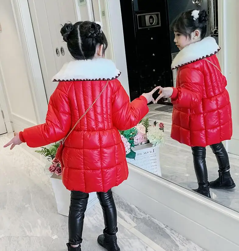 12.9th/плотная зимняя одежда для девочек; детская теплая Модная одежда; Новогоднее пальто для девочек