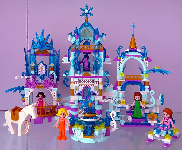 705pcs-no box Девочки и друзья Дисней замороженные 2 строительные блоки Анна Принцесса Аиша замок люди Раннее детство игрушки подарок на день рождения - Цвет: 705pcs-no box