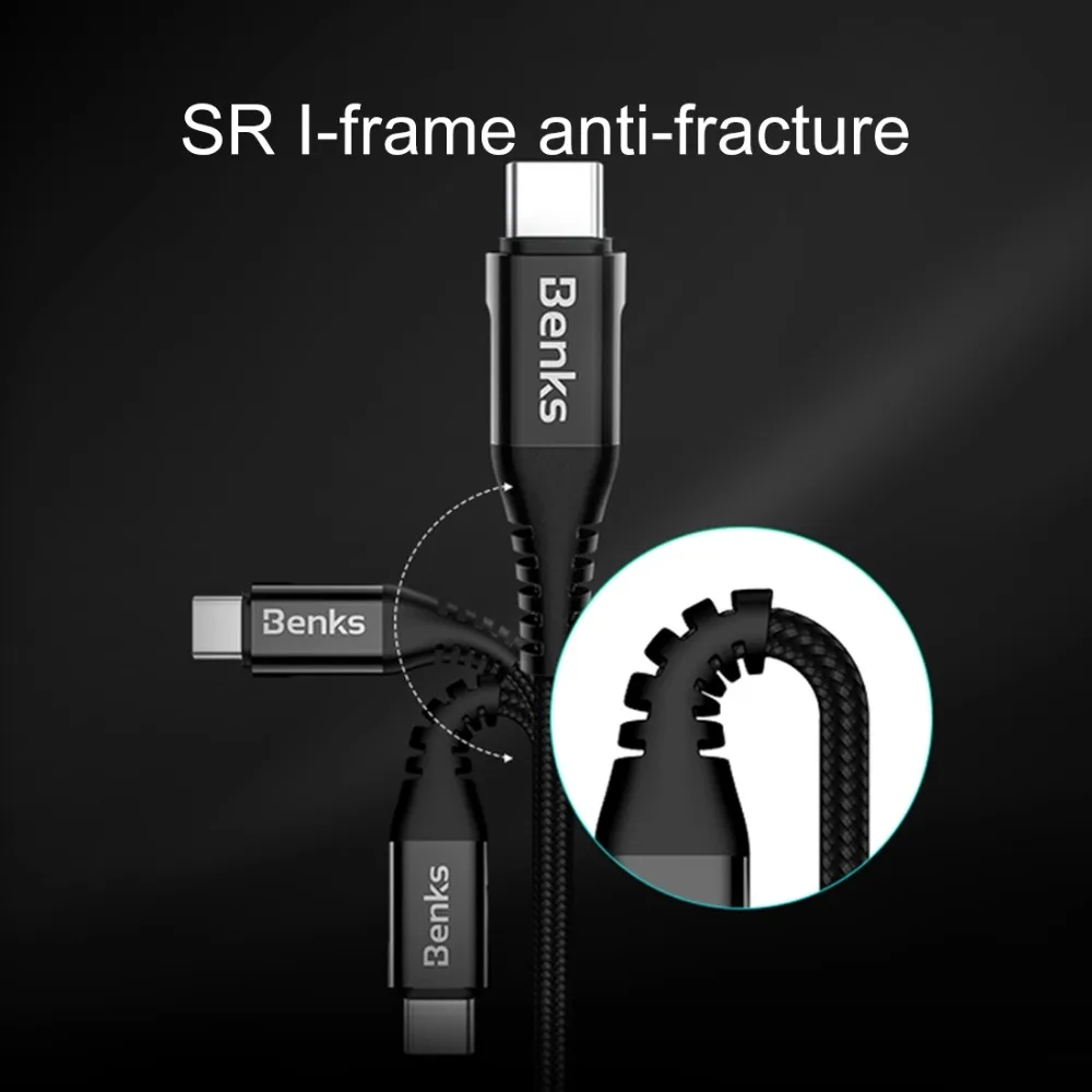 Benks 1,2 m 5V 3A USB кабель с нейлоновой оплеткой шнур USB к Тип-C Дата-кабель в нейлоновой оплетке для samsung huawei крепление для спортивной камеры Xiao Чехол для мобильного телефона