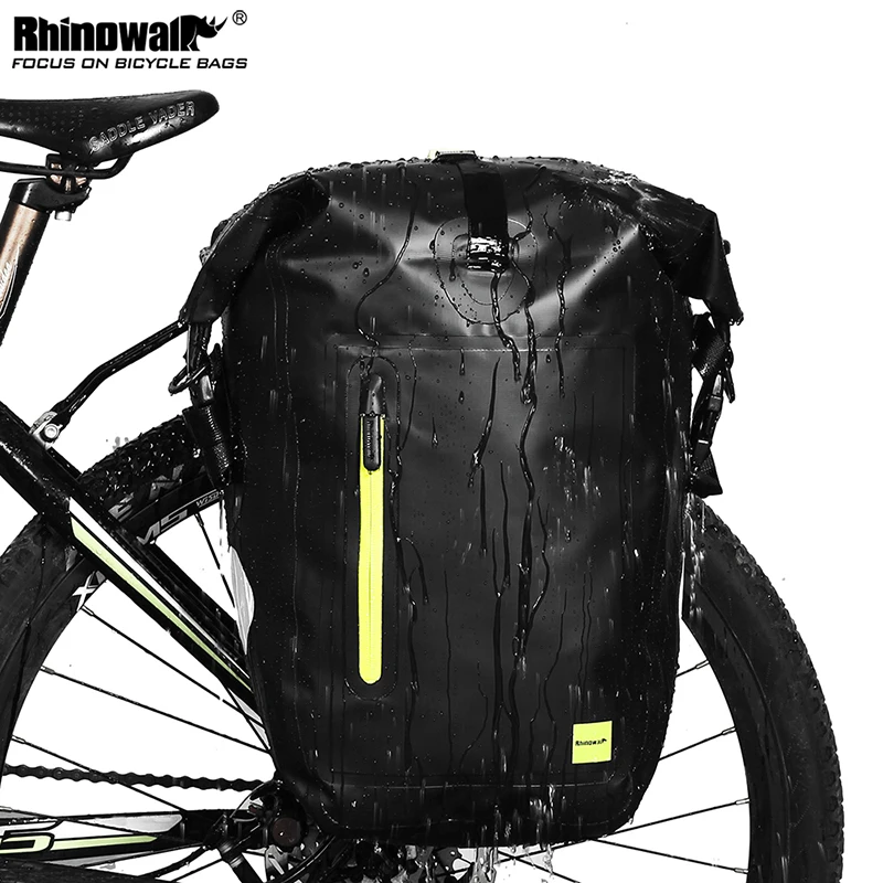 Rhinowalk 25L Водонепроницаемая велосипедная сумка MTB для шоссейного велосипеда, велосипедная задняя стойка, сумка для велосипеда, сумка для заднего сиденья, сумка на плечо, Аксессуары для велосипеда