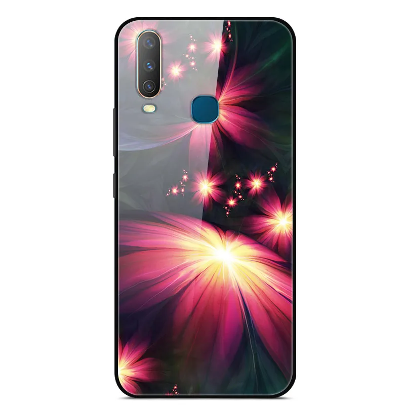 Закаленное стекло Чехол для Vivo U10 Case Жесткий ПК Красочная задняя крышка для Vivo U3X U 3X Чехол для ТПУ Бампер для Vivo U 10 vivoU10 - Цвет: 12