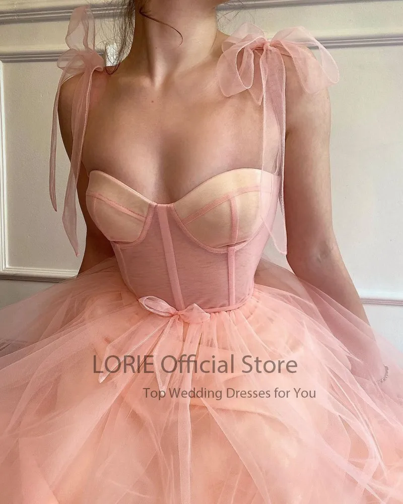 LORIE Fairy Pink Prom Dresses Spaghetti Strap A-Line Arabic Evening Gown Blush Pink Long Celebrity Party Dress for Graduation LORIE Fairy Pink Prom Dresses Spaghetti Strap A-Line Arabic Evening Gown Blush Pink Long Celebrity Party Dress for Graduation