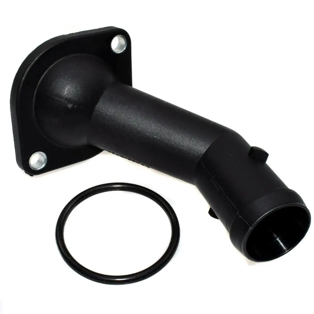 Aluminum Thermostat Radiator Water Outlet Hose Connector Coolant Flange Pipe For Audi VW Seat Skoda 1.8L 1.8T 06A121133J