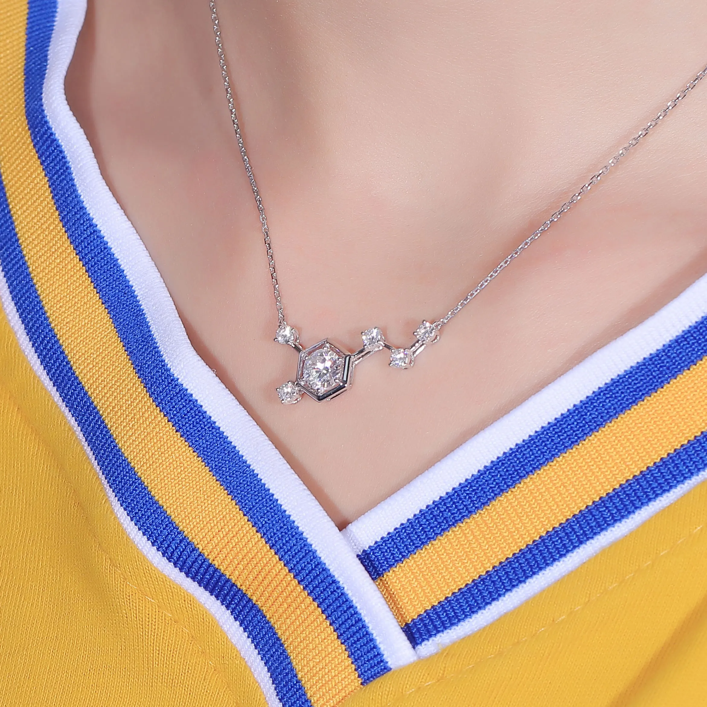 DovEggs 14K белый золотой Центр 6,5 мм 1ct DEF бесцветный муассанитовый кулон ожерелье с акцентами для женщин юбилейные подарки