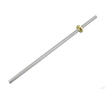 

uxcell 300mm T8 Pitch 2mm Lead 2mm Lead Screw Rod with Copper Nut for 3D Printer