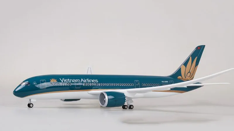 1/130 масштаб 47 см Моделирование Boeing B787 сплав модель самолета игрушки Вьетнам авиалиний самолет W свет и колеса литой под давлением пластиковый самолет - Цвет: without  light