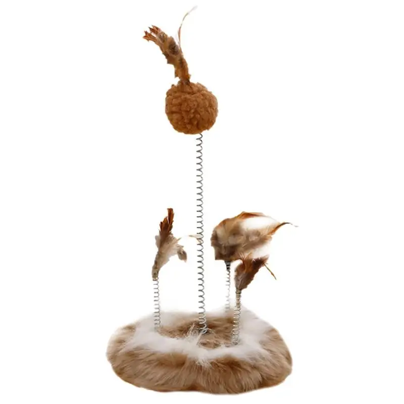 Cat Spring Toy Interactive Mouse Shaped Ball Plush Kitten Plaything Catching Pet Elastic Accessories | Дом и сад
