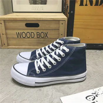 

Men Canvas Sneakers High Top Lovers Comfortable Shoes Flats Casual Women Red White Black Blue Breathable Walking shoes