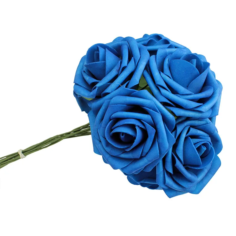 Royal Blue 10 головок поддельные розы Искусственные цветы букет для свадьбы домашний декор DIY украшения искусственные с цветами, для украшения дома - Цвет: Royal Blue