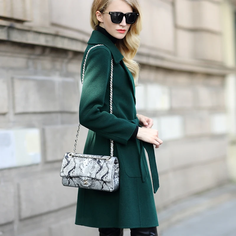

300% Wool Coat Female Jacket Autumn Winter Coat Women Double Side Coats Vintage Long Jackets Manteau Femme MY4252