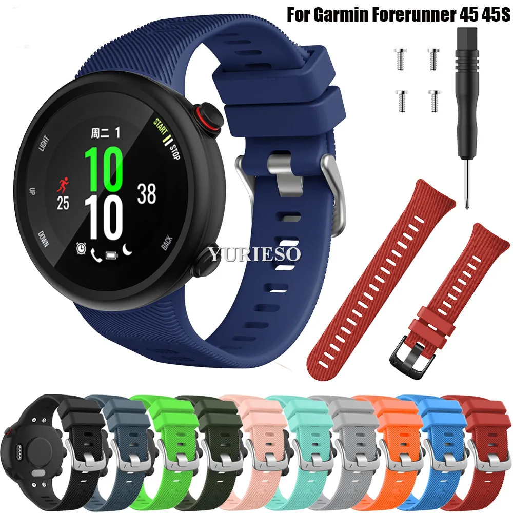 Оригинальный силиконовый ремешок для смарт-часов Garmin Forerunner 45 45s сменный