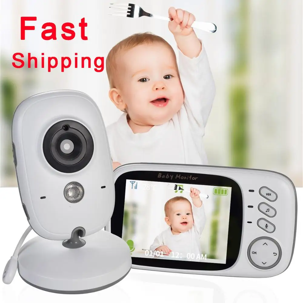 VB603 Wireless Video Color Baby Monitor with 3.2Inches LCD 2 Way Audio Talk Night Vision Surveillance Security Camera Babysitter