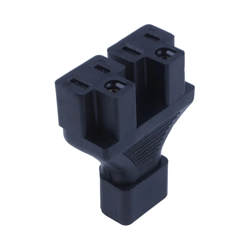 IEC 320 C14 до 2 x Nema 5-15R адаптер питания, C14 До 2x US 3pin Женский адаптер Черный