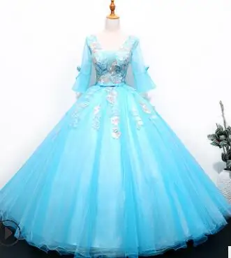 3 Летние кружевные аппликации вечерние платья Vestido De 15 Anos De открытая спина Лавандовый Бирюзовый бисер сексуальное Пышное Платье - Цвет: 3