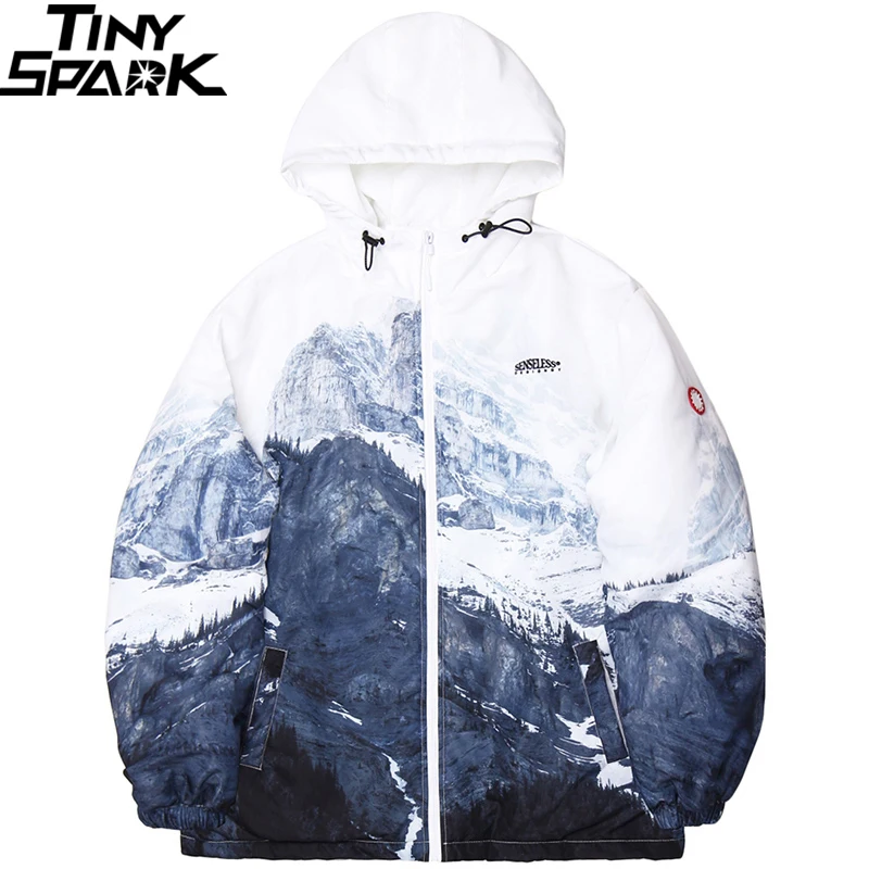 

Men Hooded Jacket Parka Snow Mountain Fall Winter 2019 Hip Hop Streetwear Trench Coat Harajuku Windbreaker Long Outwear Oversize
