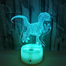 

Dinosaur Colorful 3D Lamp Night Light for Children Bedroom Decor Touch Remote Table Desk Lamp New Year Birthday Gifts for Kids