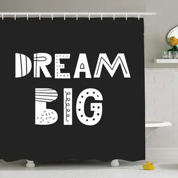 

Shower Curtain Set with Hooks 60x72 Dream Unique Textile Fun Big Cute Hand New Drawn Graphic Nursery Signs Letter Symbols
