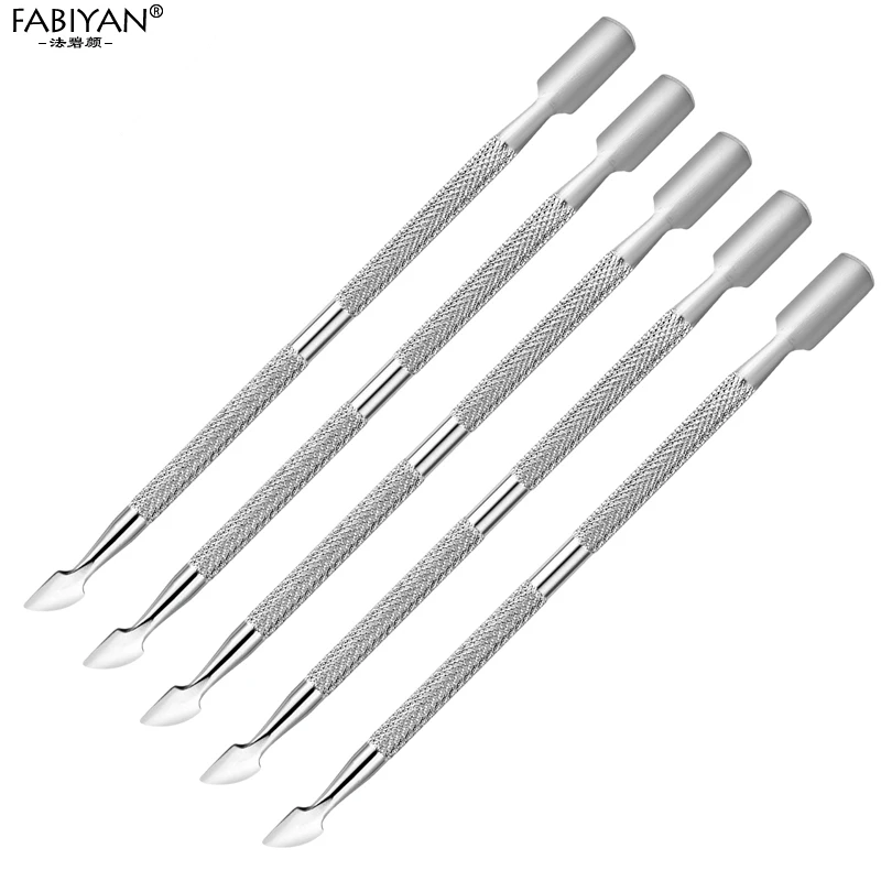 Nail Art Tool Stainless Steel Double Push Spoon Pusher Cut Remover Cuticle Trimmer Manicure Pedicure Care 5pcs/Lot nail care kit manicure tools manicure pedicure kit manicure set nail art pusher nail manicure tools manicure pedicure tools cuticle pusher