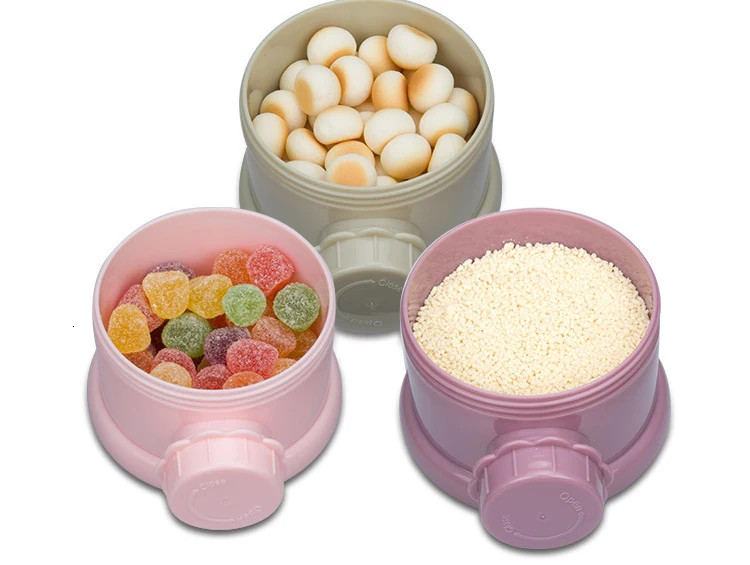 3Layer Easy Style Portable Baby Food Storage Box Toddle Kid Formula Baby Milk Container Essential Cereal Cartoon Milk Powder Box