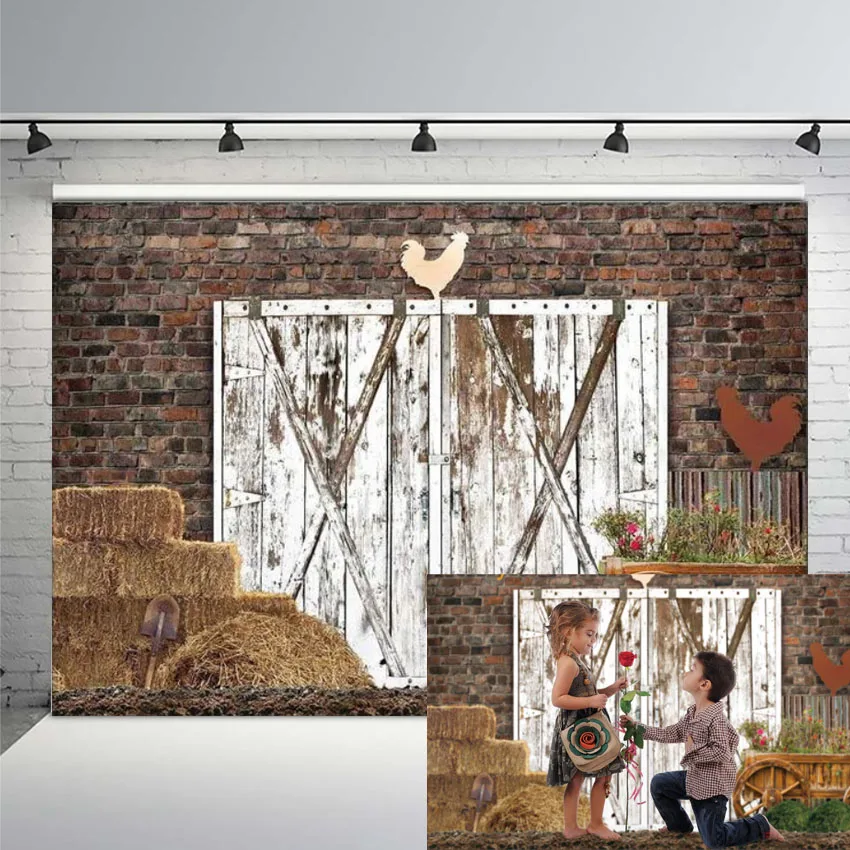 Weathered Country Rustic Brick Wall Background Farm Warehouse