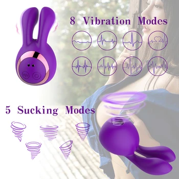 Rabbit Penis Vibrator G Spot Clitoris Massager 8 Vibration & 5 Suction Modes Vibrating Bunny Adult Sex Toys for Women Couple 2