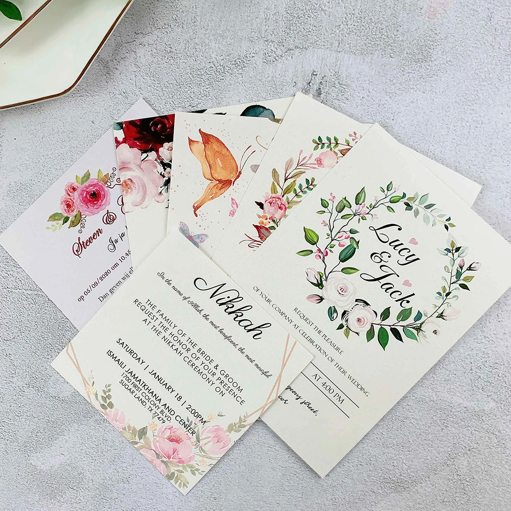 Greeting Cards Wedding Invitations 50pc 5.7x5.7inch Personalized Sweet XV Quinceanera Birthday RSVP