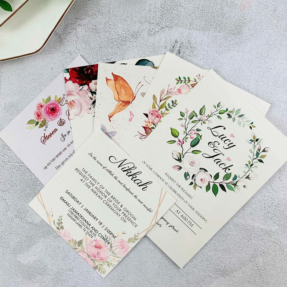 5.7x5.7inch Customized Personalized Wedding Invitations 5x7 Inch Sweet Xv  Quinceanera Birthday Invites Rsvp Greeting Card 50pc - Cards & Invitations  - AliExpress