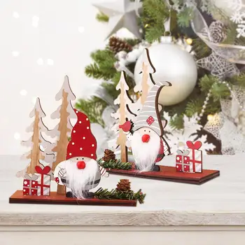 

2020 Christmas Santa Gnome Ornament Pine Cone Wooden Scandinavian Tomte Ornament for Home Decoration