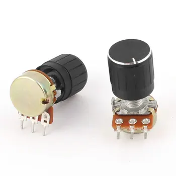 

uxcell 2 Pcs B10K 10K Ohm 13mm Rotating Shaft 3 Terminals Audio Single Linear Taper Potentiometer Pot