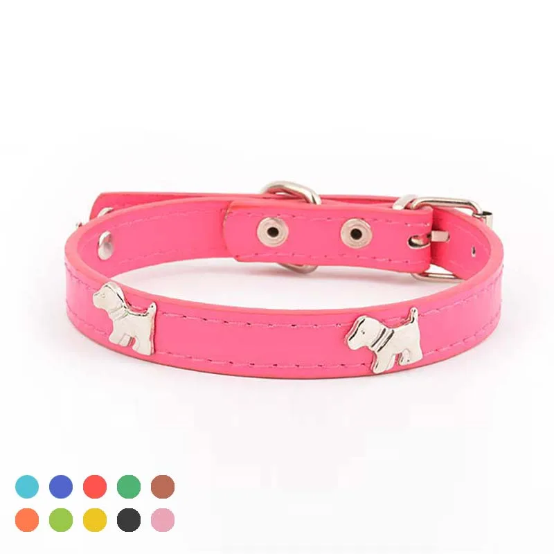 Collar para perro mascota, ajustable, de tamaño, adecuado para gatos y suministros para Mascotas y Cachorros, de tracción de Color sólido básico