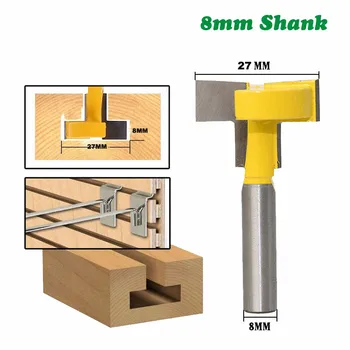 

8mm Shank Milling Cutter T-Slot Milling Straight Woodwork Edge Slotting Knife Cutter Router Bits Handle For Woodworking MC02001