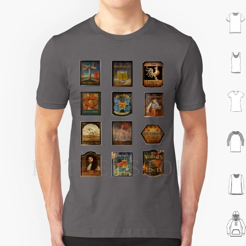 12 Pubs T Shirt Men Cotton 6xl The Worlds End Cornetto Trilogy The